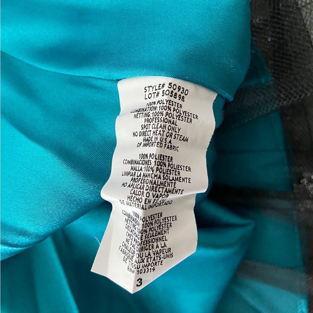 Blondie Nites Juniors’ Dress with Black Tulle & Silver Glitter Accent Size 3 - Picture 7 of 7